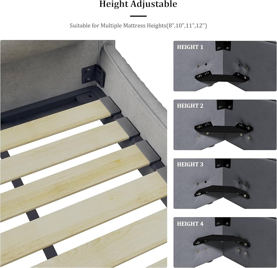 Amazon.com: MAKIAAP King Size Upholstered Platform Bed with